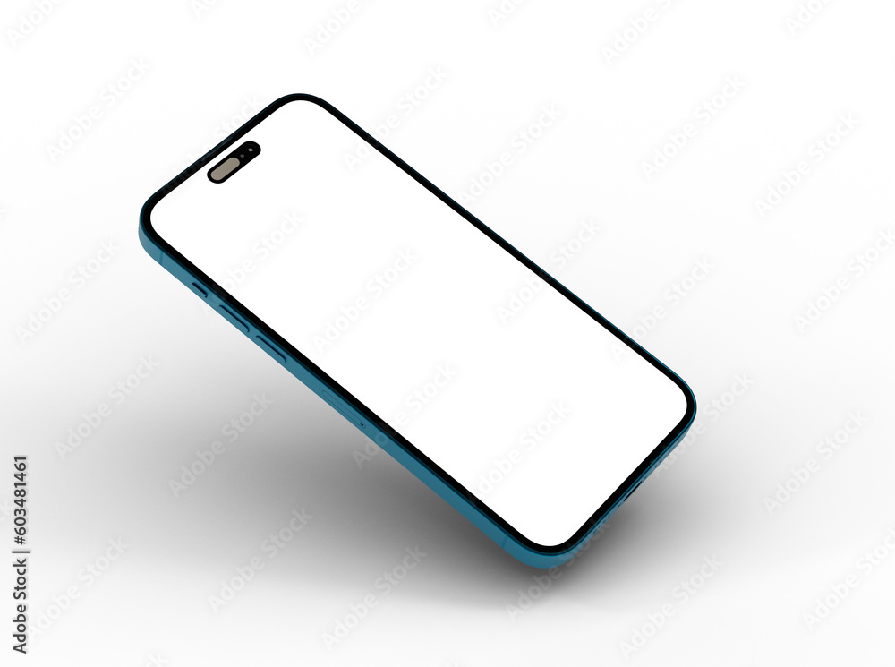 Poster smartphone frame less blank screen. mockup generic device. 3d