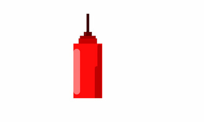 Vector illustration, poison bomb or grenade in red color toxic substance symbol