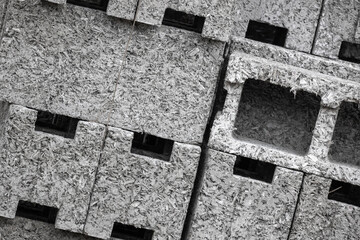 Arbolite blocks close up photo,  construction material