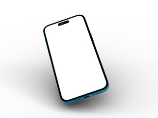 3d smartphone with blank screen isolated