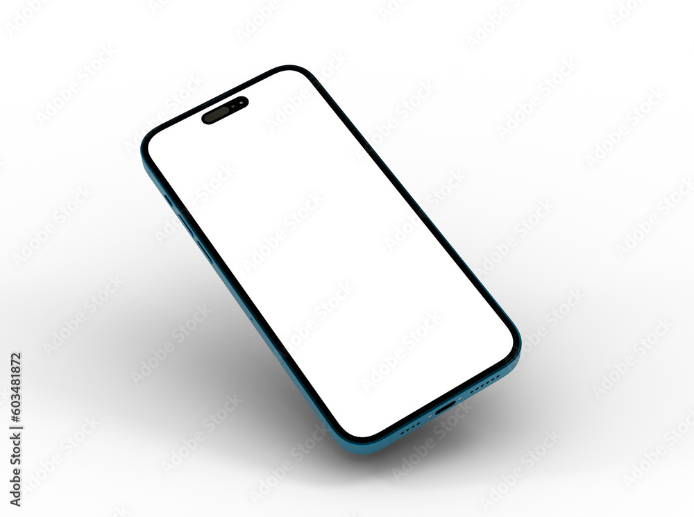 Poster mockup - smartphone with blank screen in 3d