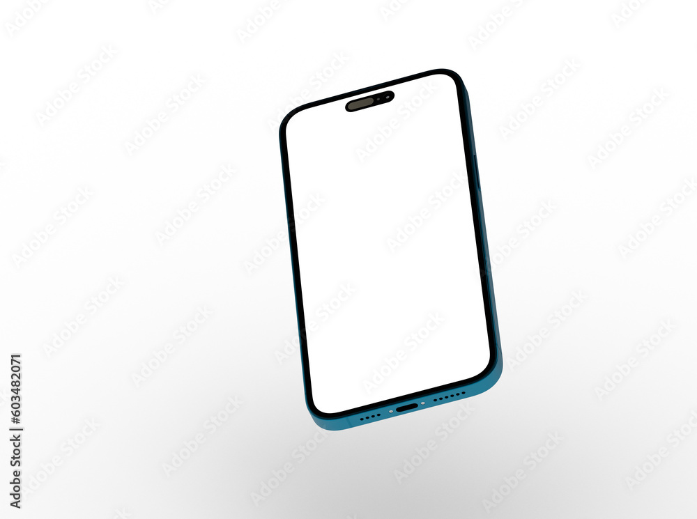 Poster Smartphone frame less blank screen. Mockup generic device.