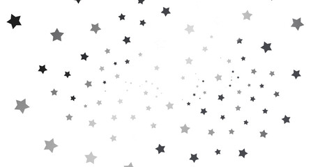 Silver star of confetti. Falling stars on a white background. Illustration of flying shiny stars. - png transparent