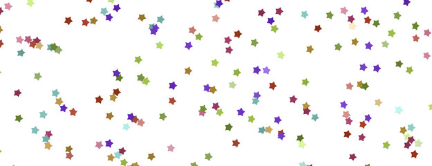 The XMAS banner with colored decoration is a festive border that features falling glitter dust and stars.