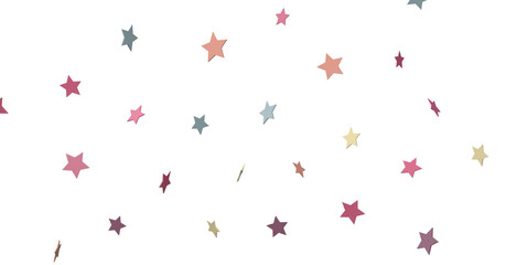 XMAS stars. Confetti celebration, Falling colourful abstract decoration for party, birthday celebrate,