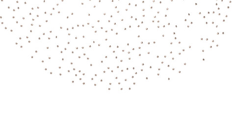 XMAS Stars - Banner with golden decoration. Festive border with falling glitter dust and stars.  PNG - PNG transparent