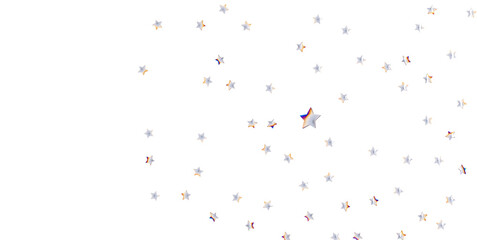 Holiday backdrop made of silver stars and sparkles on white wooden background. New Year concept. - png transparent