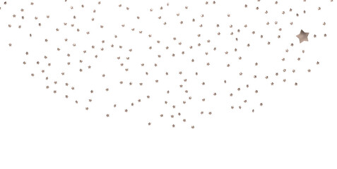 XMAS Stars - Banner with golden decoration. Festive border with falling glitter dust and stars.  PNG - PNG transparent