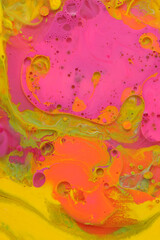 Obraz na płótnie Canvas Soap and foam bubble blots. Abstract background. Marble texture. Acrylic colors.