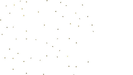 Gold confetti background, isolated on transparent background