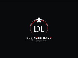 Abstract DL d&l logo icon for your diamond business, unique star Dl modern logo letter - obrazy, fototapety, plakaty