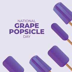 National Grape Popsicle Day design template for celebration. popsicle vector design. popsicle image. flat design. grape illustration.