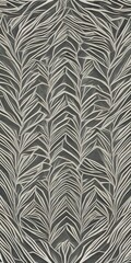 A grey wallpaper with a pattern of leaves on it Generative AI
