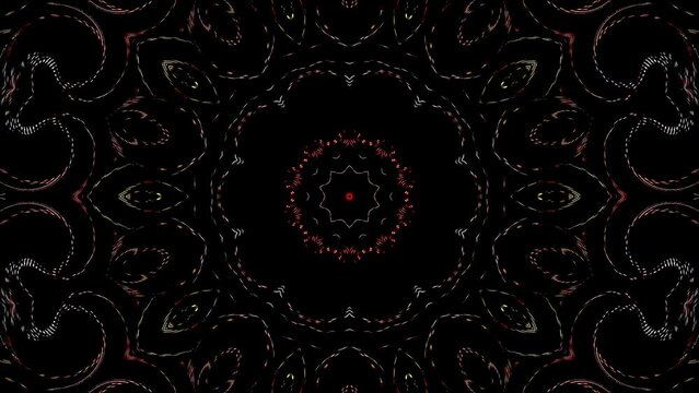 Abstract background moving stripes and flashing with shining light dots. Animation with circles	