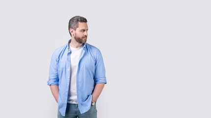 Fototapeta premium photo of handsome mature stylish man with stubble. mature man with stubble