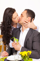 Young couple kissing