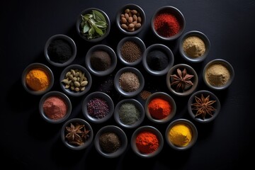 Obraz na płótnie Canvas Colorful spices Generative AI