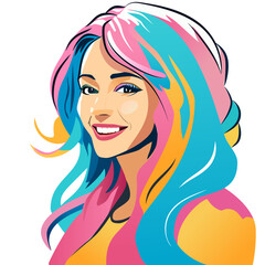 Conceptual Abstract Picture of a Beautiful Girl, Illustrated in Vector, Artistic and Visionary Representation of Feminine Beauty, Evoking Emotion and Inspiring Imagination