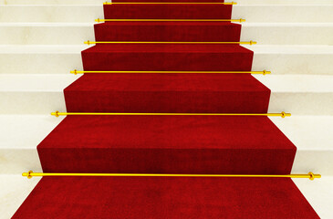 stair and red carpet fine 3d image background