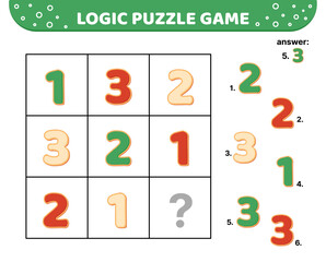 Logic puzzle game. Cookie Numbers. One two three For kids Cartoon