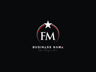 FM, fm initial logo, star Fm letter logo - obrazy, fototapety, plakaty