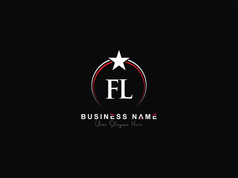 FL, fl initial logo, star Fl letter logo