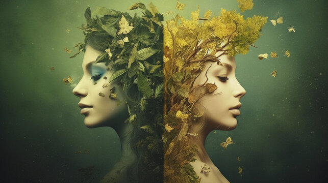 Mother Nature with two faces