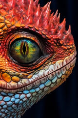 Naklejka premium red dragon head, lizard, crocodile, head, eyes, lizard, camaleon, iguana, zoo, animal, evil, snake, monster, texture