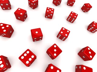 3d rendered illustration of many dice