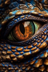 Fototapeta premium close up of a lizard, lizard, crocodile, head, eyes, lizard, camaleon, iguana, zoo, animal, evil, snake, monster, texture