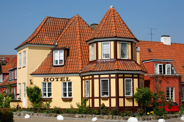 Fototapeta na wymiar Tiny cosy hotel in good repair - Odense - Denmark.
