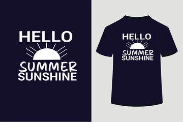 T shirt design typography,Hello summer sunshine