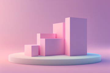 Abstract mock up scene pastel color. Geometry shape objects podium background for product. 3d rendering. 