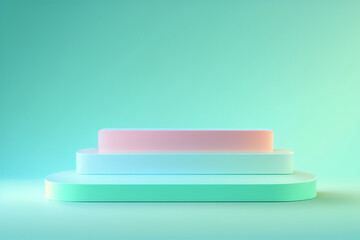 Abstract mock up scene pastel color. Geometry shape objects podium background for product. 3d rendering. 