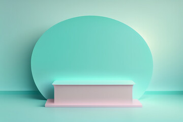 Abstract mock up scene pastel color. Geometry shape objects podium background for product. 3d rendering. 