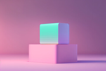 Abstract mock up scene pastel color. Geometry shape objects podium background for product. 3d rendering. 