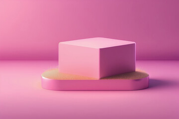 Abstract mock up scene pastel color. Geometry shape objects podium background for product. 3d rendering. 