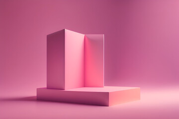 Abstract mock up scene pastel color. Geometry shape objects podium background for product. 3d rendering. 