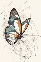 Abstract Geometric butterfly Generative AI