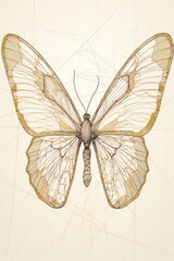 Fototapeta na wymiar Abstract Geometric butterfly Generative AI