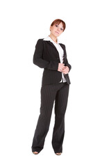 pretty businesswoman isolated over white background