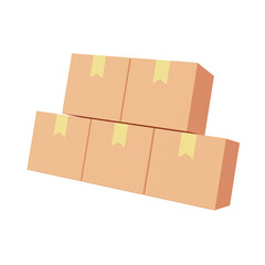 3d illustration icon of box package for UI UX web mobile app social media ads