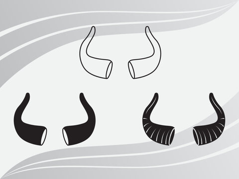 Devil Horn, Devil Horn SVG, Devil Horn Silhouette, Horn Silhouette, Devil Horn Icon SVG, Devil Horn Outline