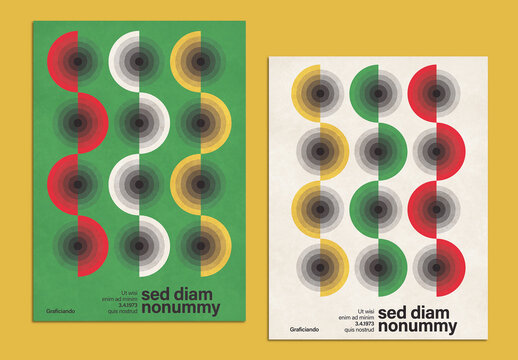 Layout di volantini geometrici retr&ograve;