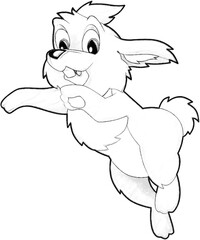 sketch cartoon rabbit farm animal isolated illustration for children