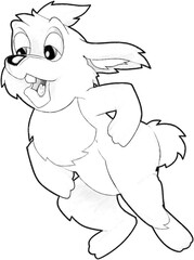 sketch cartoon rabbit farm animal isolated illustration for children