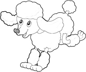 sketch cartoon dog farm animal isolated illustration for children