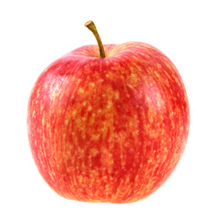 Single a red-yellow apple. Isolated on white background. Close-up.