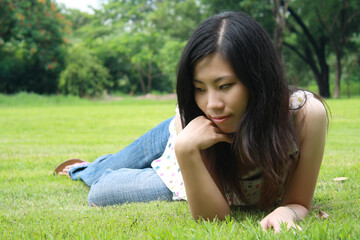 Cute woman in the park
