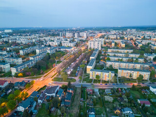 Fototapeta na wymiar View at Pabianice city from a drone 